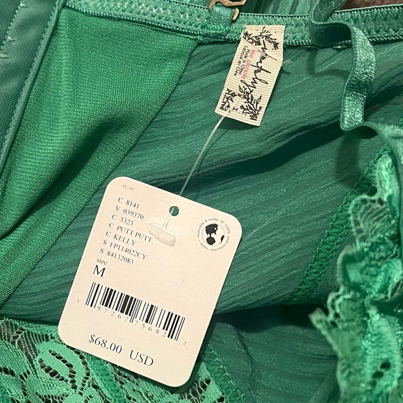 Free People Intimately Good Luck Charm Bodysuit In Putt Putt Green - Picture 4 of 8